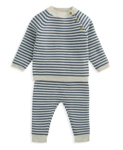 Stripe Jumper & Leggings Set - Blue
