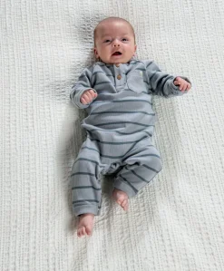 Striped Romper – Blue