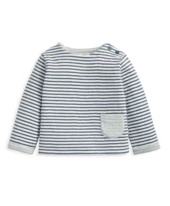 Striped Top & Rib Leggings Set (2 Pieces) - Blue