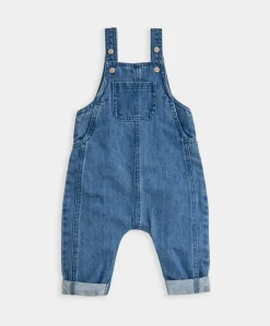 Striped T-Shirt & Denim Dungaree Set