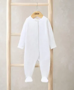 Textured Velour All In One – White