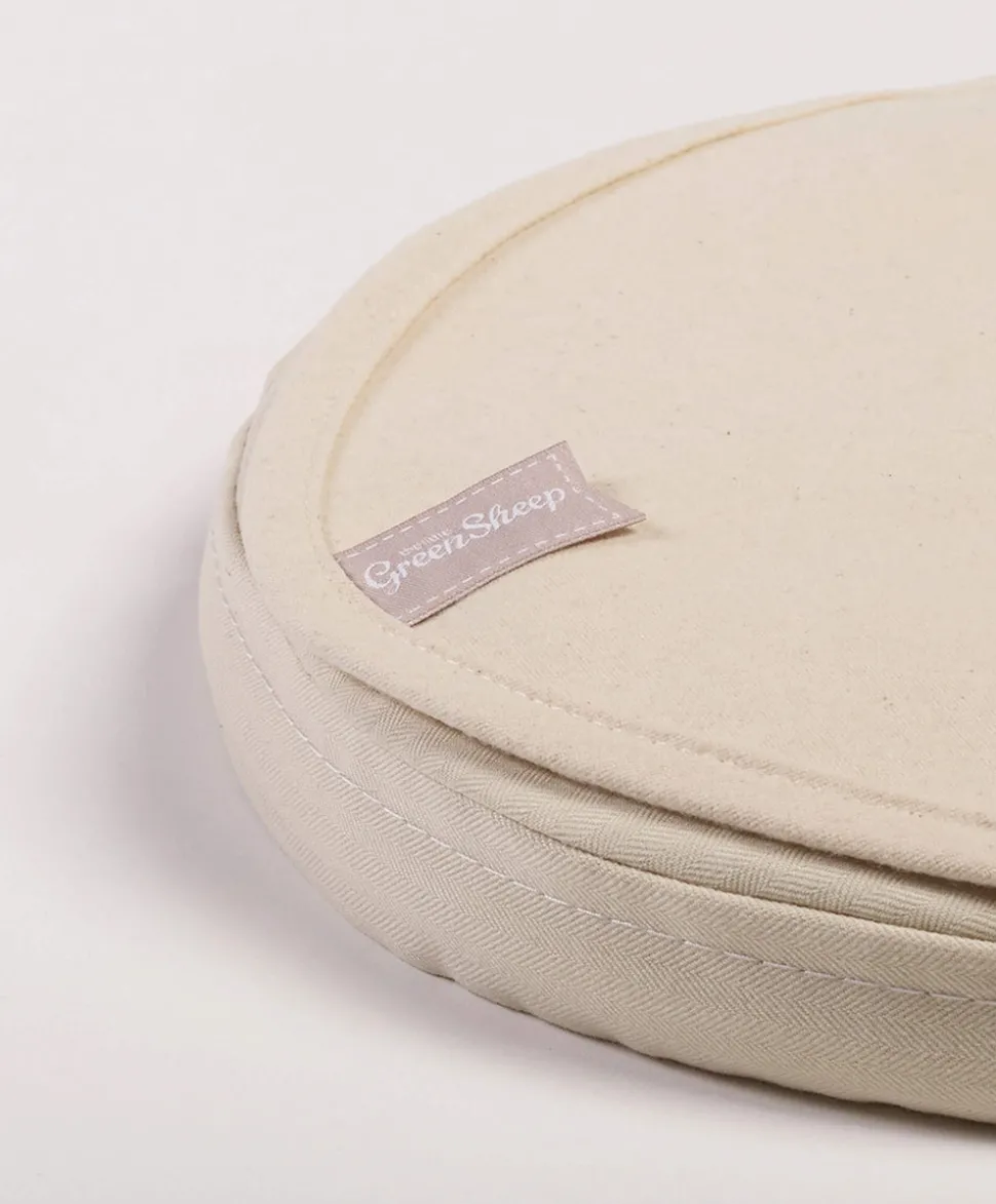 The Little Green Sheep Organic Moses Basket / Pram Mattress Protector in Natural White