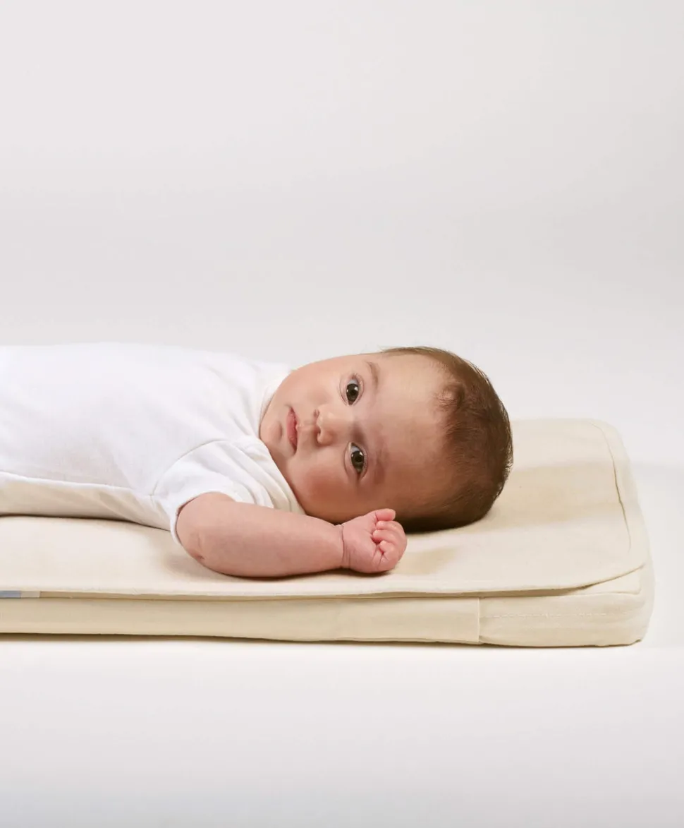 The Little Green Sheep Organic Moses Basket / Pram Mattress Protector in Natural White
