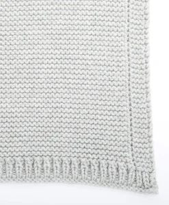 The Little Green Sheep Organic Knitted Cellular Baby Blanket in Dove