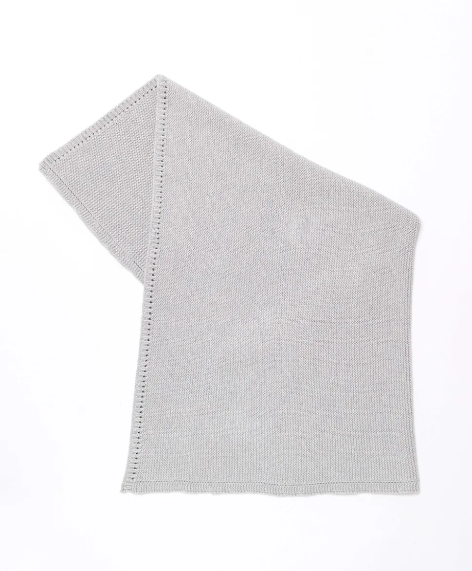 The Little Green Sheep Organic Knitted Cellular Baby Blanket in Dove