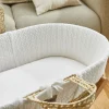 The Little Green Sheep Organic Jersey Moses Basket Fitted Sheet in White