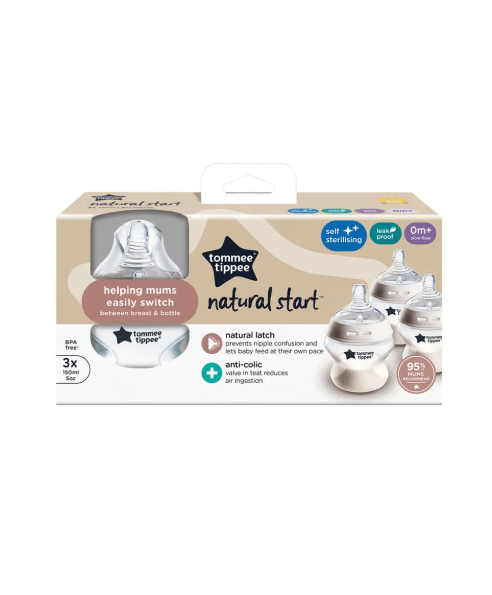 Tommee Tippee Natural Start Anti-Colic Baby Bottle (Pack of 3) - 150ml