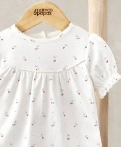 Top & Shorts Set (2 Pieces) - Cherry Hearts Print