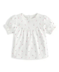 Top & Shorts Set (2 Pieces) - Cherry Hearts Print