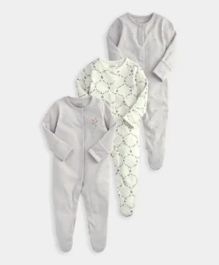 Trellis Print Sleepsuites (Set of 3)