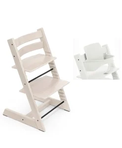 Tripp Trapp Highchair & Baby Set Bundle - White Wash