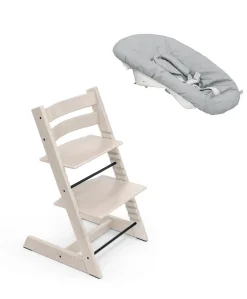 Tripp Trapp Highchair & Newborn Set Bundle - White Wash