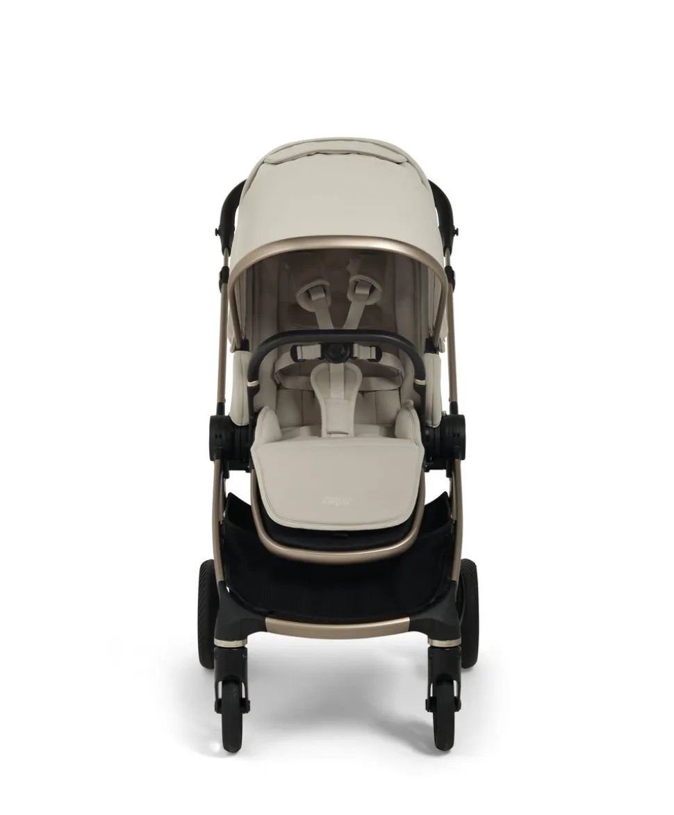 Vardo Pushchair Bundle with Cybex Cloud T Car Seat (9 Pieces) - Shell/Cosy Beige