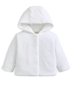 Velour Hooded Jacket - White