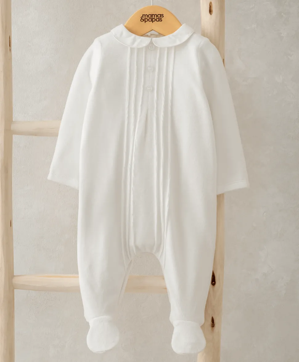 Velour Sleepsuit - White