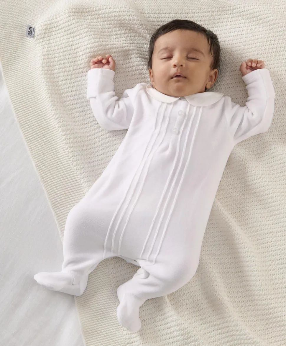Velour Sleepsuit - White