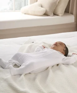 Velour Sleepsuit - White