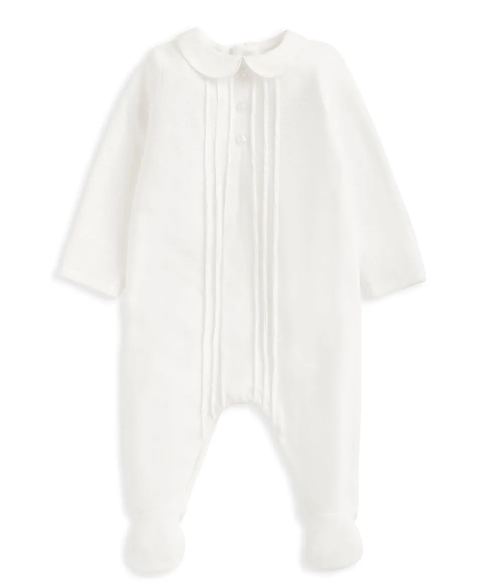 Velour Sleepsuit - White