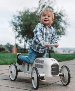Vilac Ride On Metal Car Toy - Off White