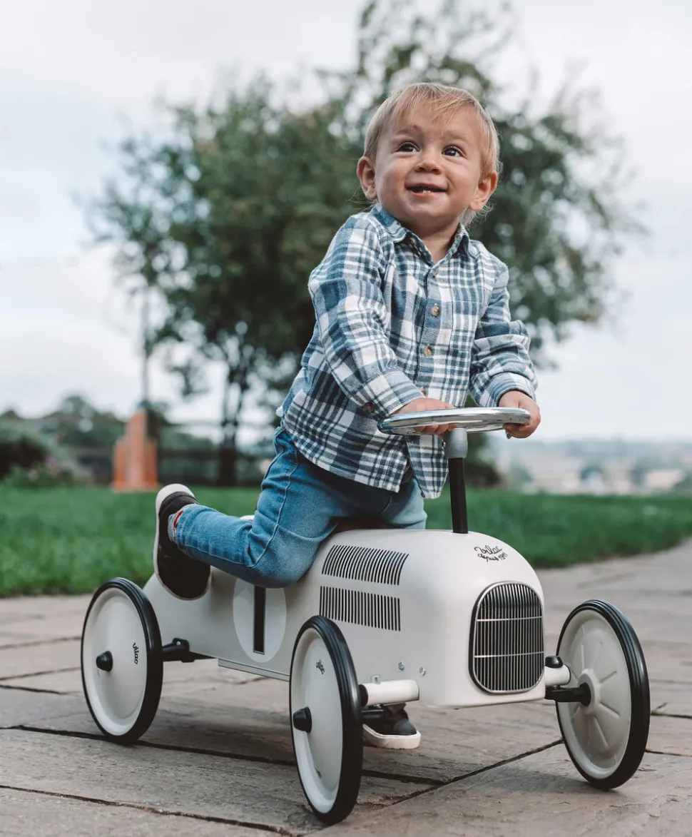 Vilac Ride On Metal Car Toy - Off White