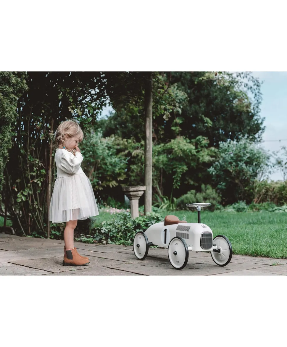 Vilac Ride On Metal Car Toy - Off White