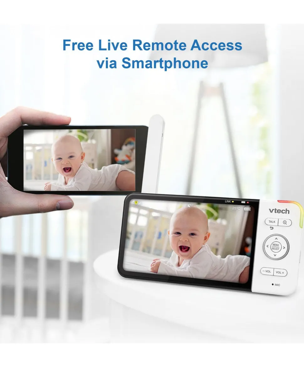 VTech RM5755HD 5” Smart Baby Monitor - White