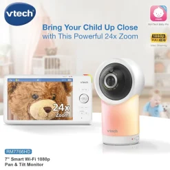 VTech RM7766HD 7 Smart Pan & Tilt Baby Monitor in White