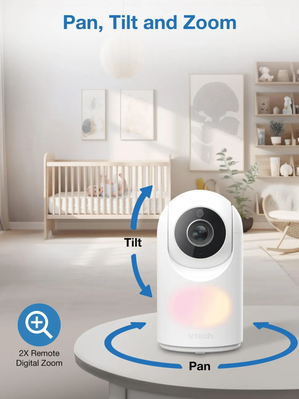 VTech VM5467 5" Pan & Tilt Video Monitor with Night Light