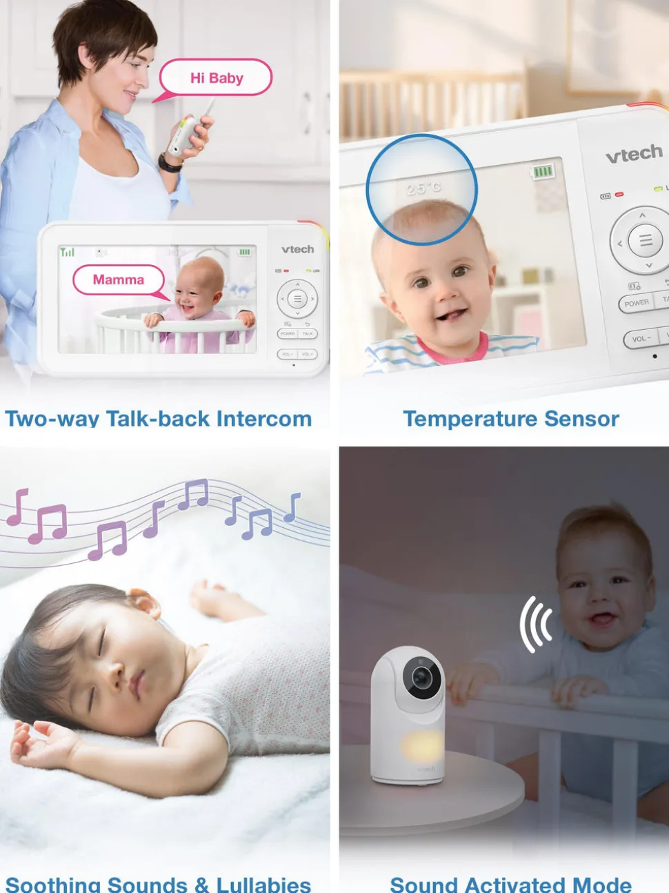 VTech VM5467 5" Pan & Tilt Video Monitor with Night Light