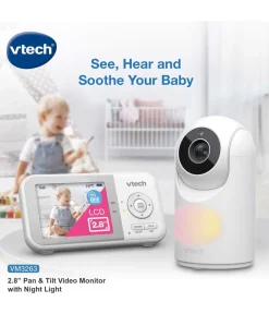 VTech VM3263 2.8" Video Baby Monitor with Night Light in White