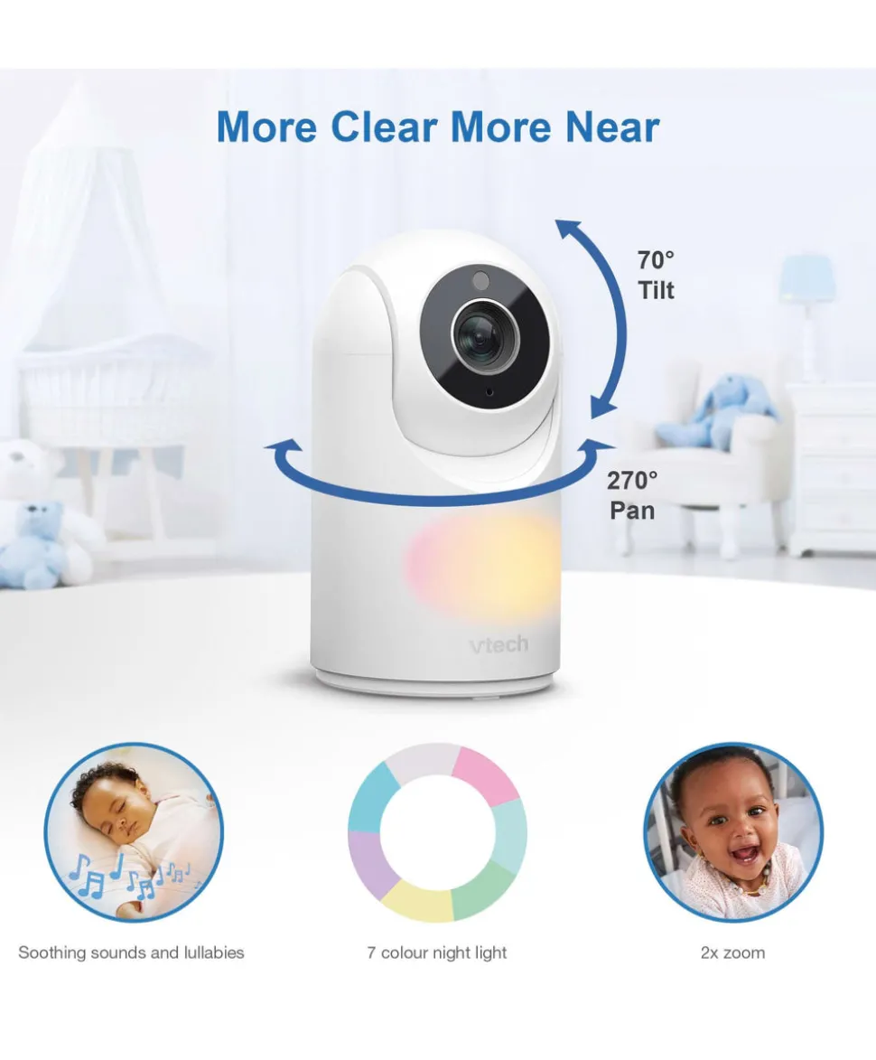 VTech VM3263 2.8" Video Baby Monitor with Night Light in White