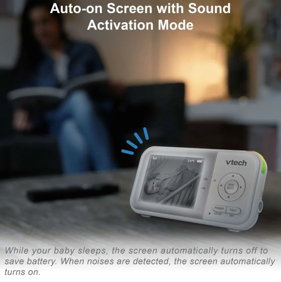 VTech VM3263 2.8" Video Baby Monitor with Night Light in White