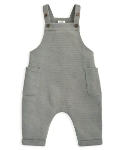 Waffle Dungarees & Moose Print Bodysuit Set (2 Pieces)