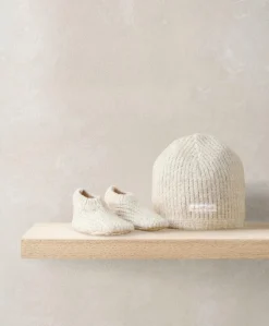Waffle Knit Hat & Booties Set (2 Pieces) - Oatmeal