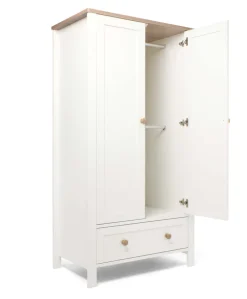 Wedmore 3 Piece Cotbed Range with Dresser Changer & Wardrobe - White/Natural