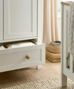 Wedmore 3 Piece Cotbed Range with Dresser Changer & Wardrobe - White/Natural