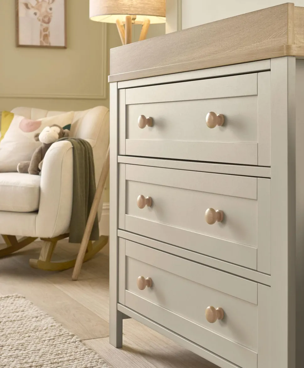 Wedmore 3 Piece Cotbed Set with Dresser Changer & Wardrobe - Pebble Grey