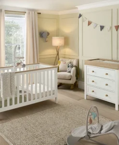 Wedmore 2 Piece Cotbed Set with Dresser Changer - White/Natural