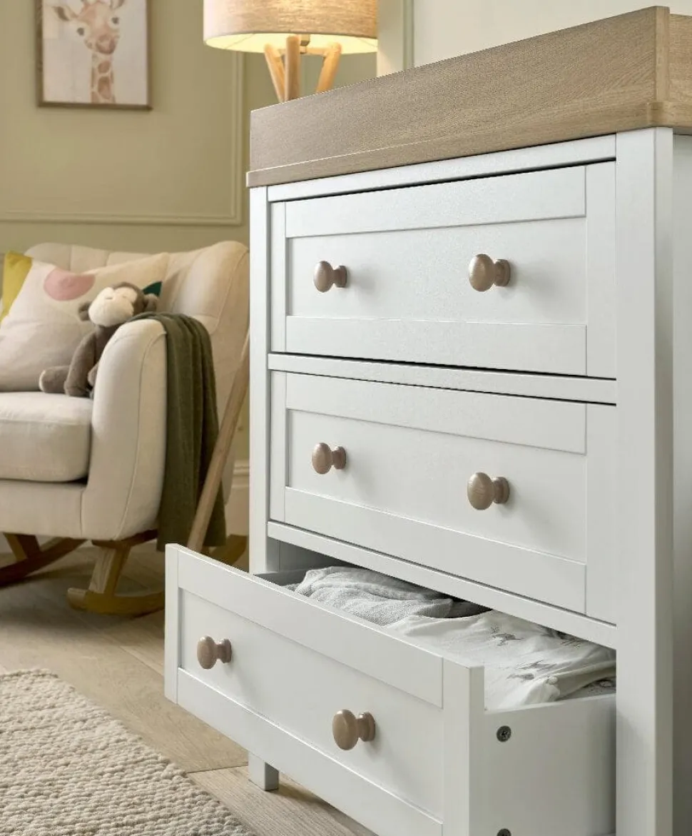Wedmore 2 Piece Cotbed Set with Dresser Changer - White/Natural