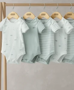 Whale Short Sleeve Bodysuits (Set of 5)