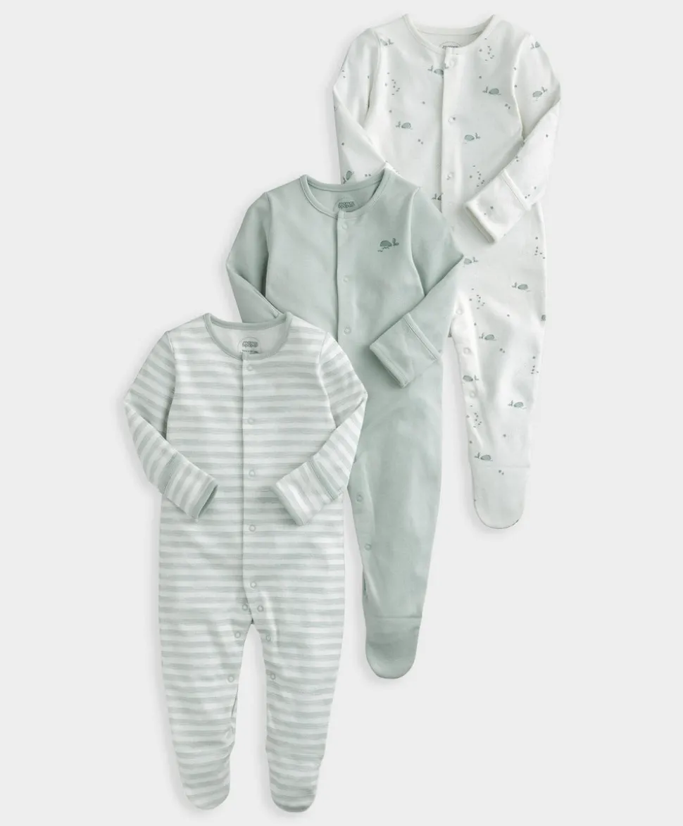 Whale Sleepsuits (Set of 3)