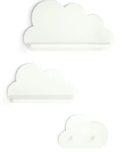 White Cloud Shelves and Coat Hook Set