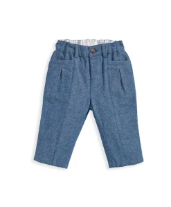 Woven Waistcoat & Trouser Outfit Set - Blue