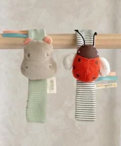 Wrist Rattles - Hippo/Ladybird (2 Pack)