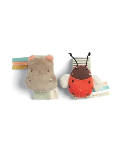 Wrist Rattles - Hippo/Ladybird (2 Pack)
